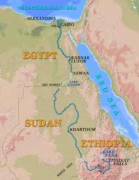 The map of river Nile