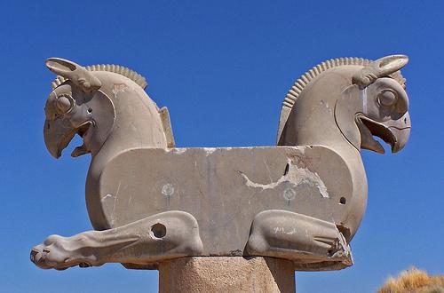 Persepolis stone griffin double Proteome column capital