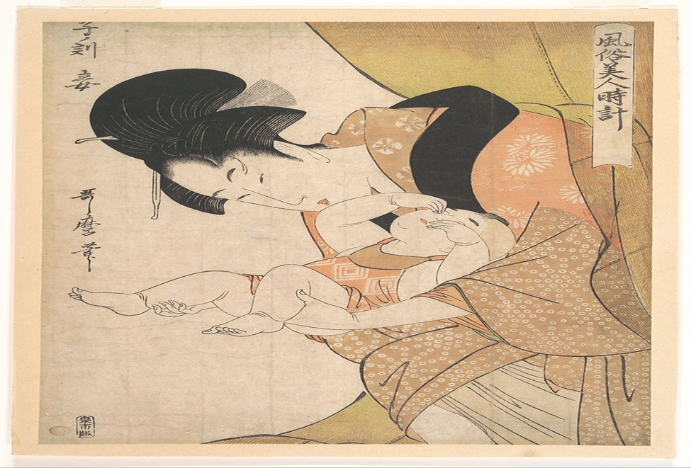 Midnight: Mother and Sleepy Child 1790 by Kitagawa Utamaro Utamaro was the master designer of the ukiyo-e woodblock paintings and prints.