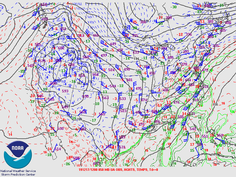 Atmospheric Weather Condition at 850mb on December 17.