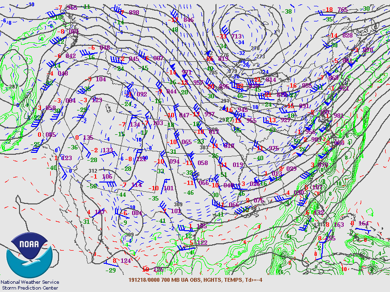 Atmospheric Weather Condition at 700mb on December 17.