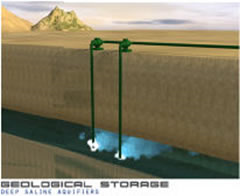Forcing Ambient CO2 into Deep Saline Aquifers for Long-Term Geological Storage