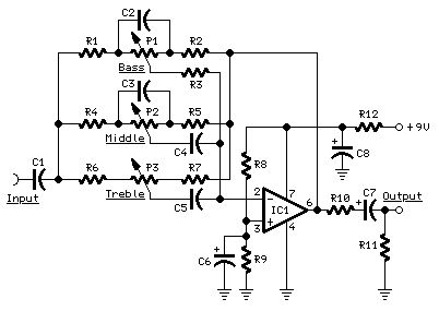 Circuit Diagram of Tone Control modules.