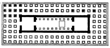 A plan of a Corinthian temple (Dinsmoor and Anderson 282).