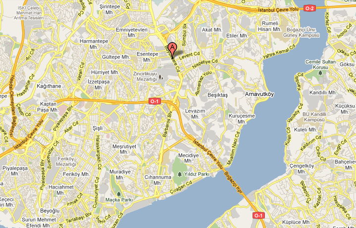 Location of 1. Levent.