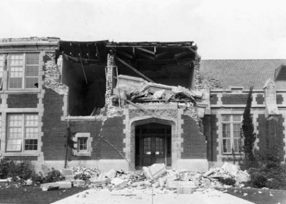 Destruction of the Long Beach, California School.