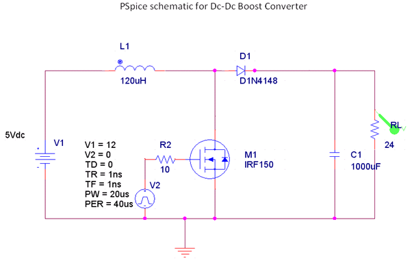 Schematic view of DC-DC Boost Converter