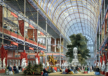 Sir J. Paxton, The Transept of Crystal Palace, Great Exhibition, 1851. 