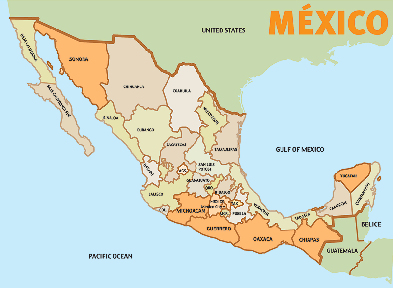 Southwest Mexico.