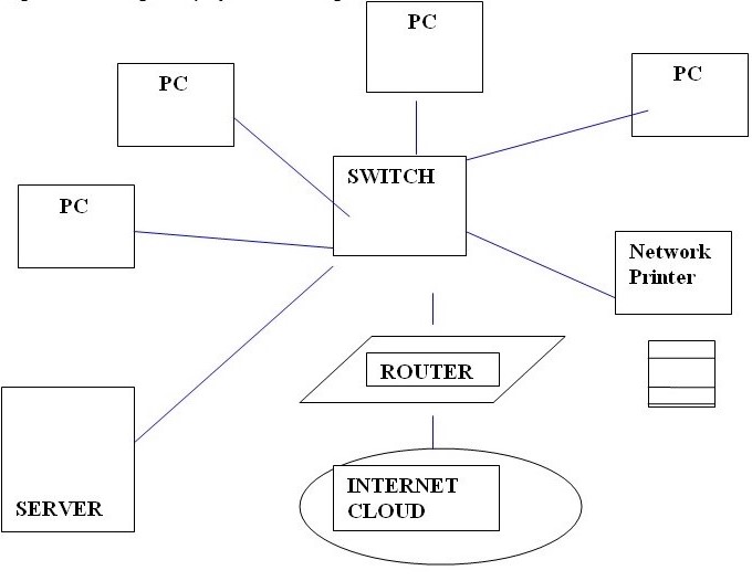 the physical arrangement of interconnected elements on a company lan