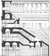 Cross sectional view of the outer part of the Colosseum.