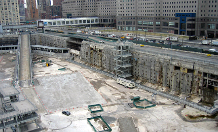 The construction of the new WTC foundation was critical architectural work because it was next to the PATH railroad