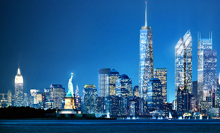 Architectural rendering after the completion of the new WTC.