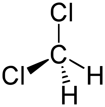 Simple structural formula of dichloromethane