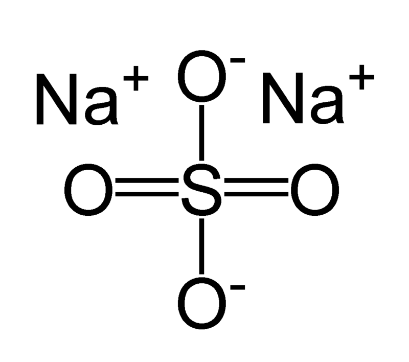 Simple structural formula of sodium sulfate