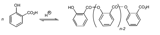 Polymer of salicylic acid (white precipitate).