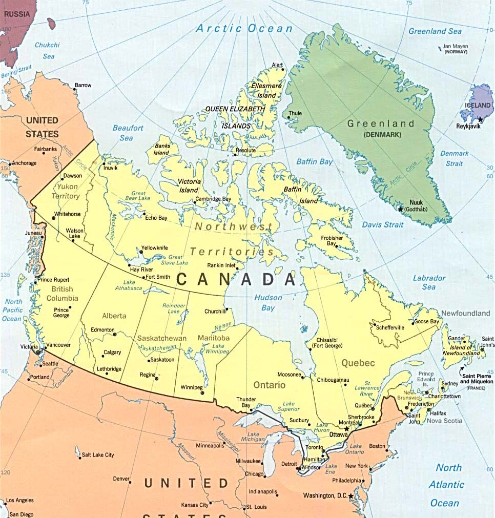 Location of Canada.