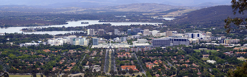 City center viewed from Mount Ainslie lookout.