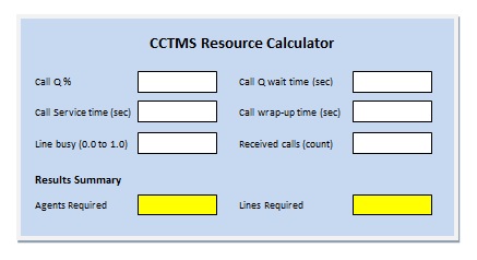 CCTMS Resource Calculator