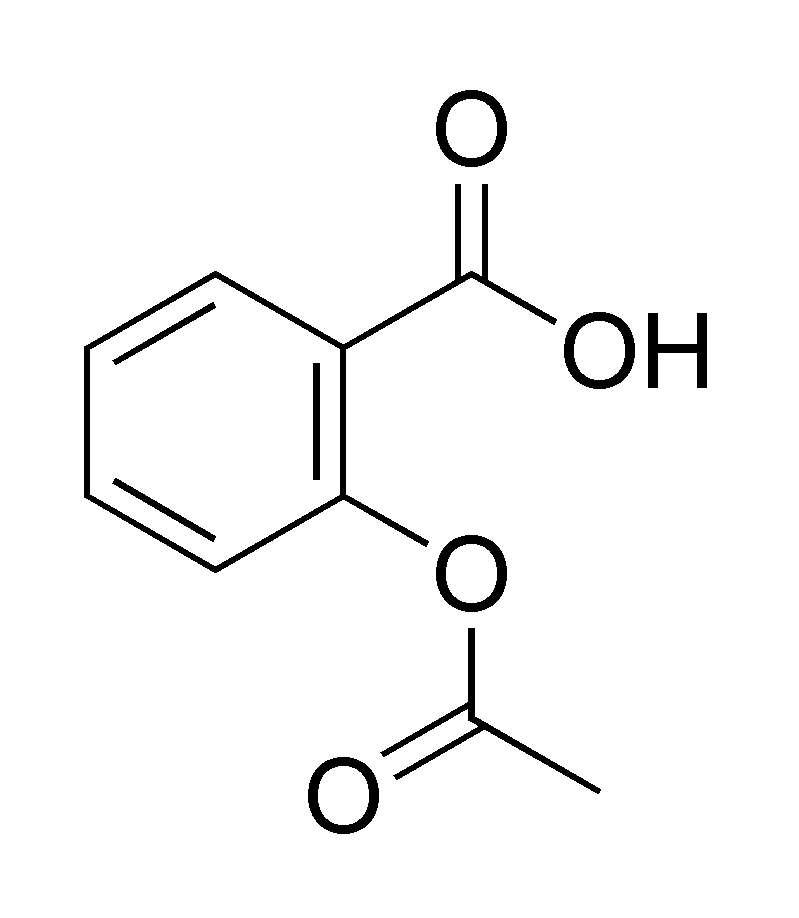 Molecular structure of acetylsalicylic acid