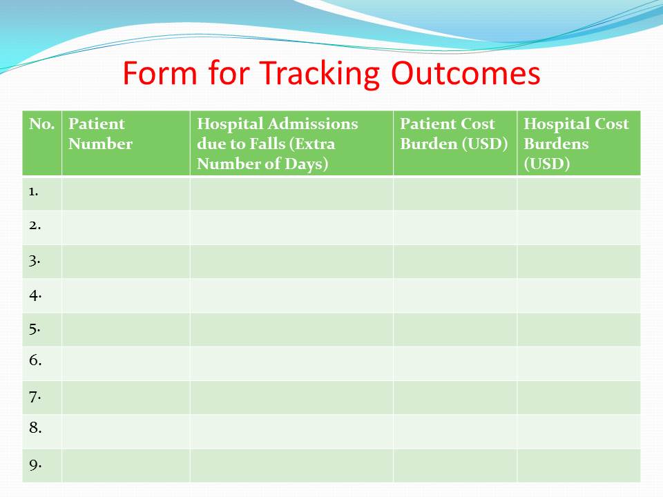 Form for Tracking Outcomes