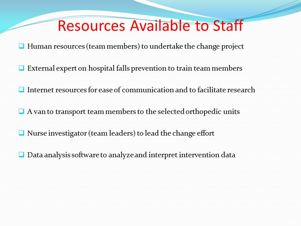 Resources Available to Staff