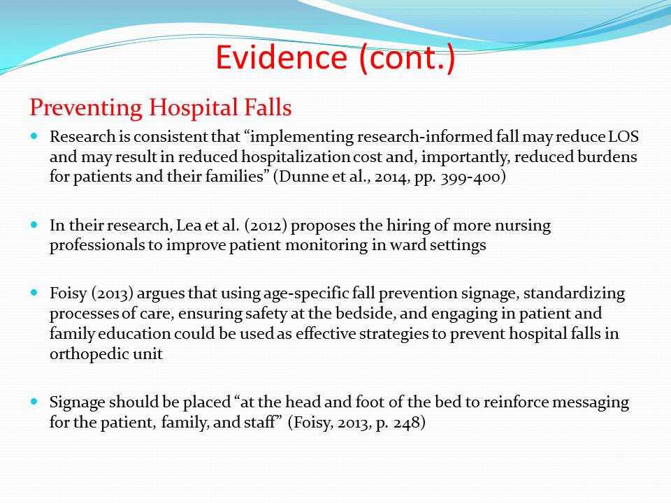 Fall prevention: Applying the evidence