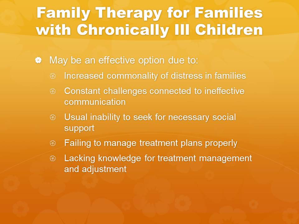 Family Therapy for Families with Chronically Ill Children
