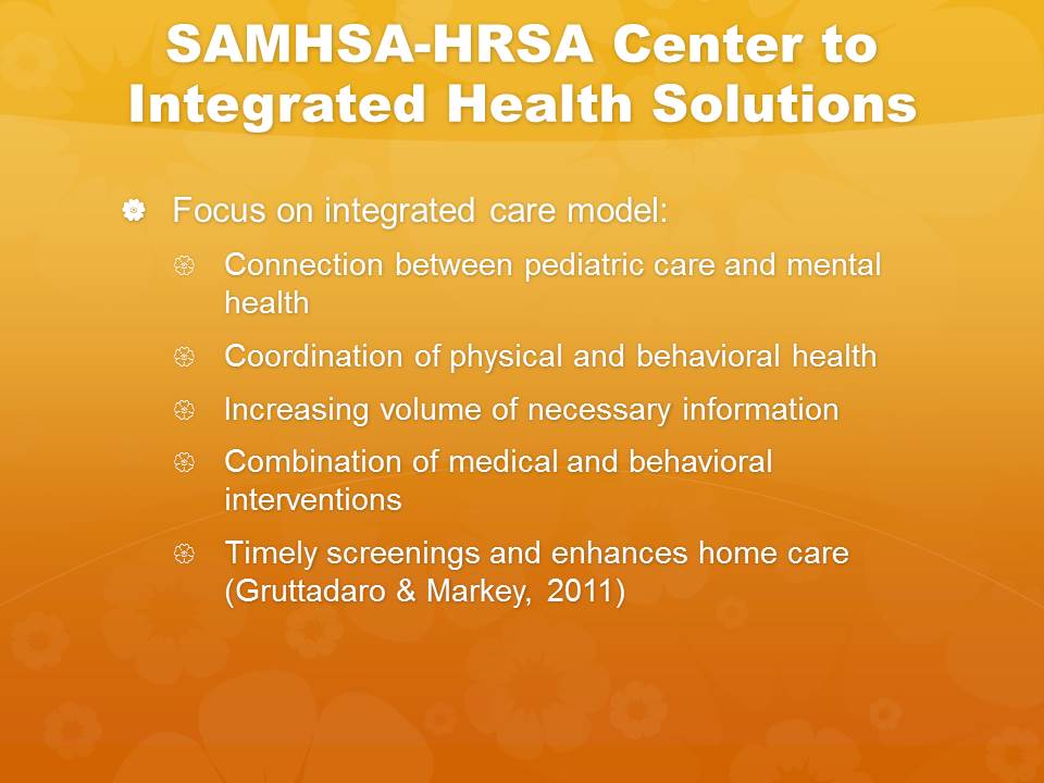 SAMHSA-HRSA Center to Integrated Health Solutions
