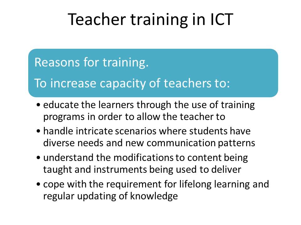 Teacher training in ICT