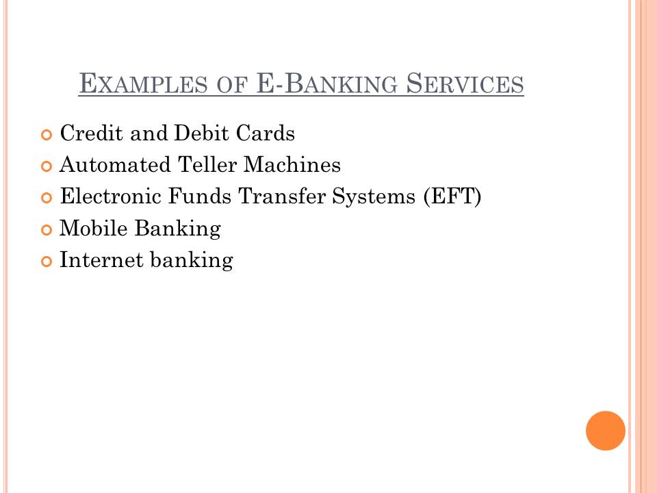 Examples of E-Banking Services