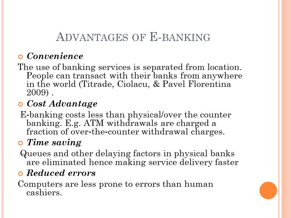 Advantages of E-banking