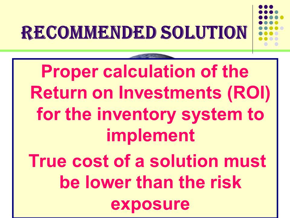 Recommended solution