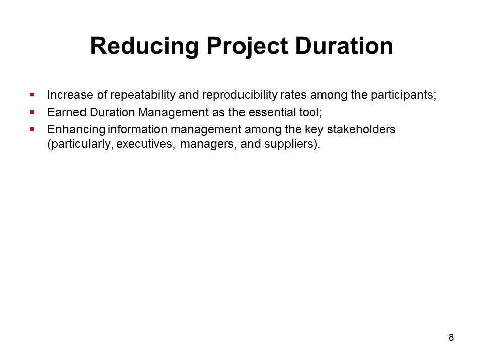 Reducing Project Duration