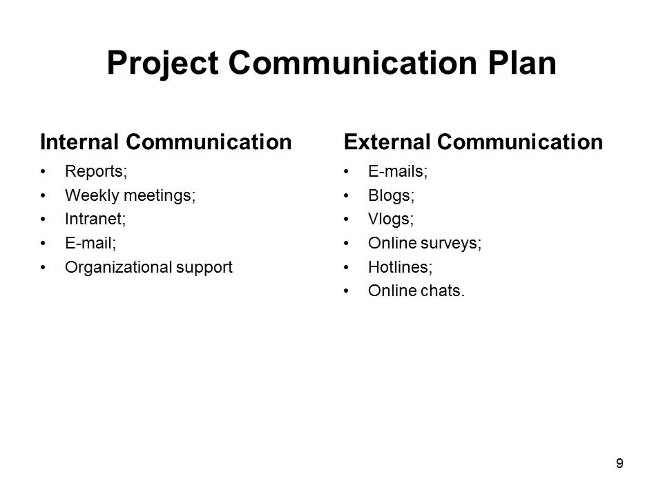 Project Communication Plan