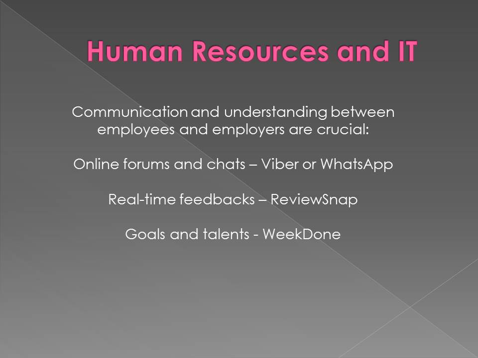 Human Resources and IT