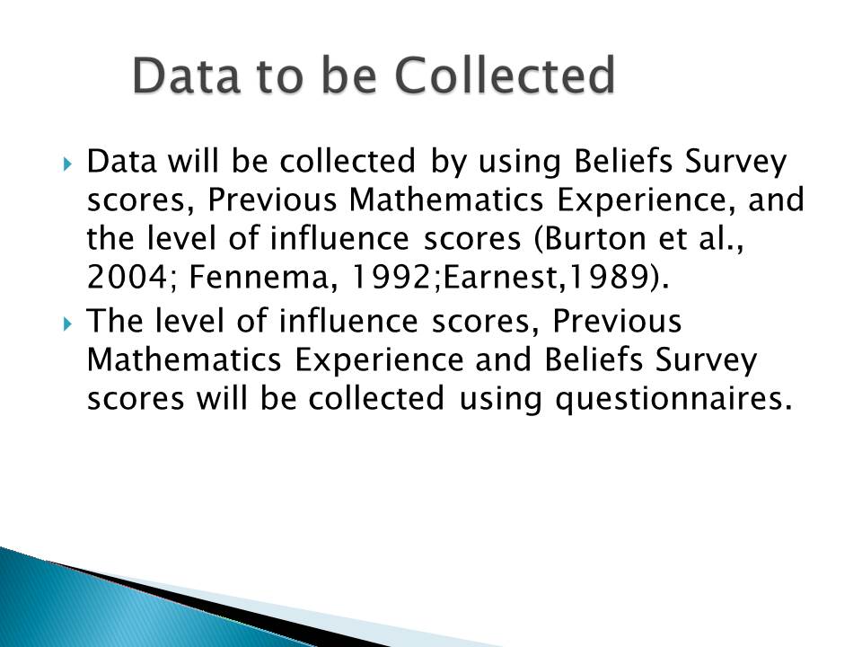 Data to be Collected