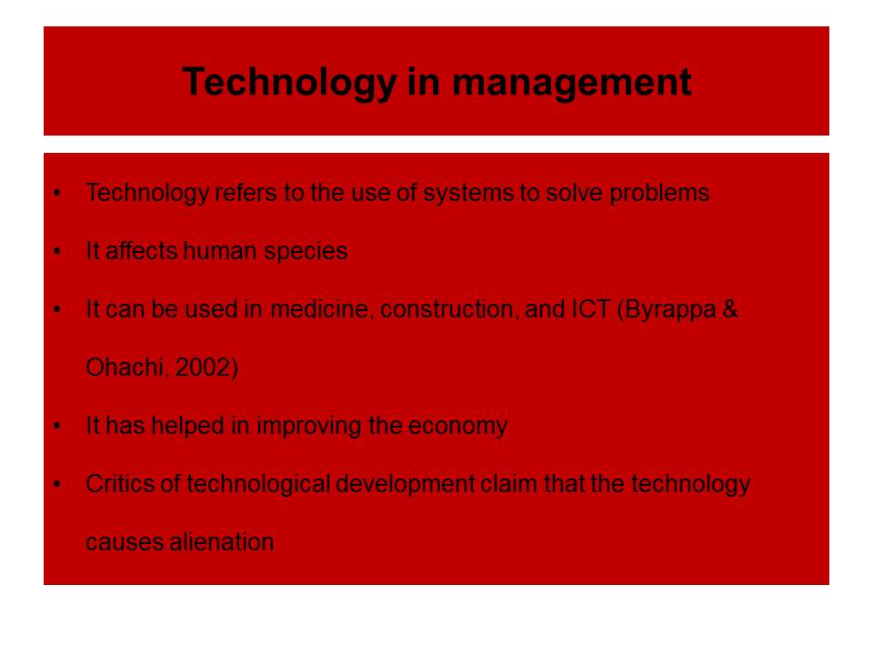 Technology in management