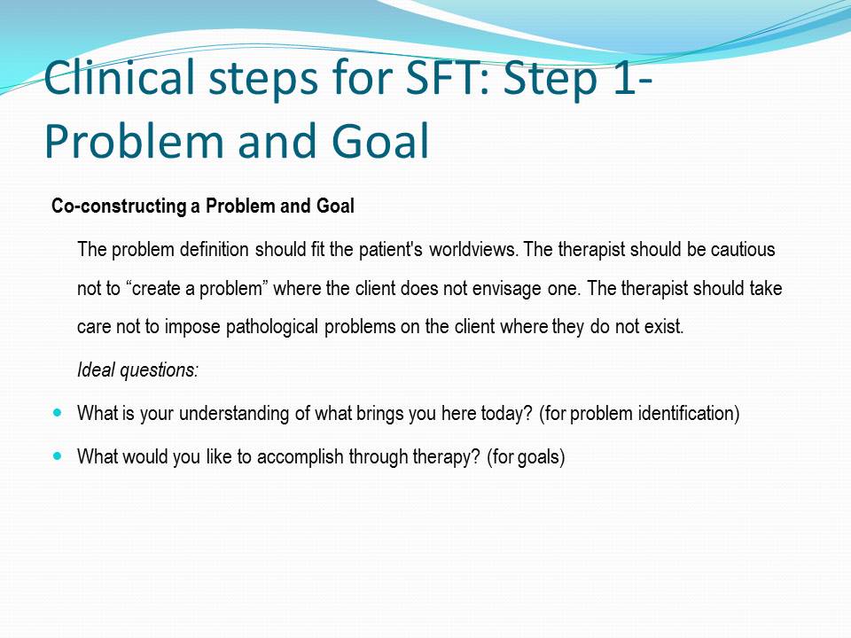 Clinical steps for SFT: Step 1- Problem and Goal