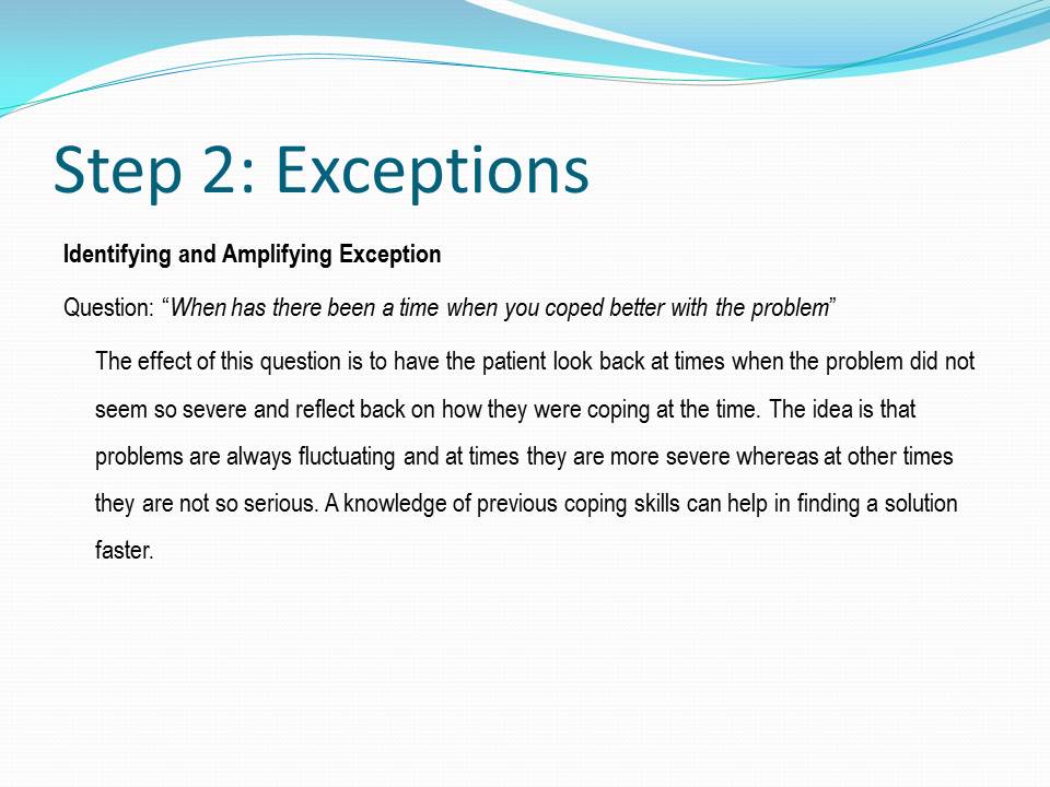 Step 2: Exceptions