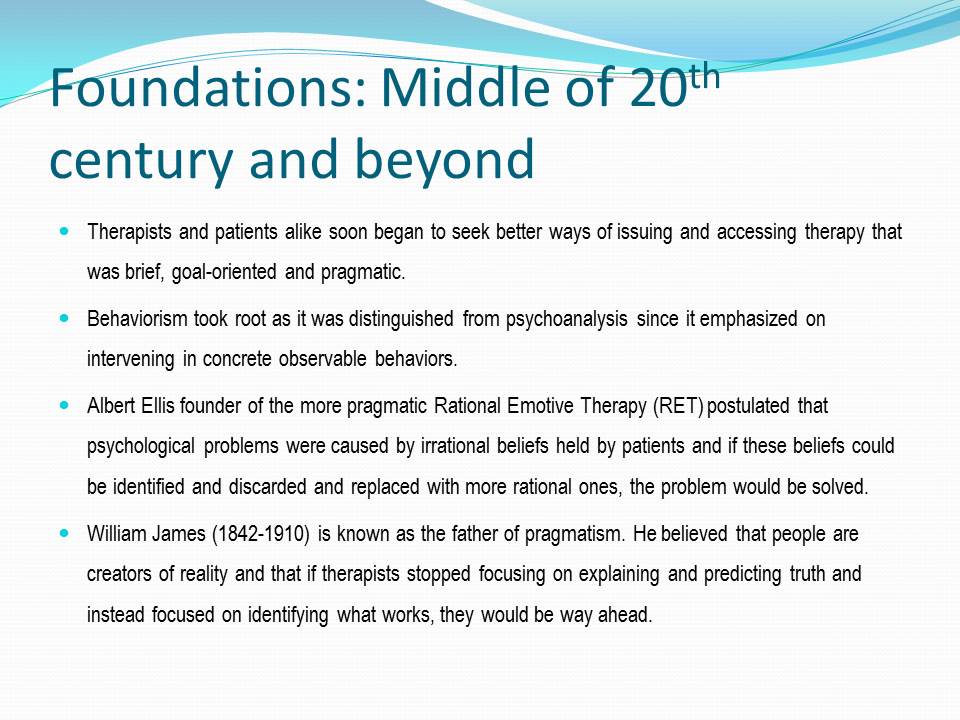 Foundations: Middle of 20th century and beyond