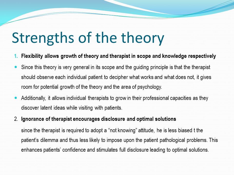 Strengths of the theory