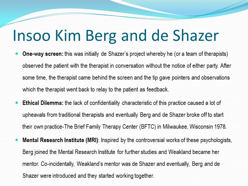 Insoo Kim Berg and de Shazer