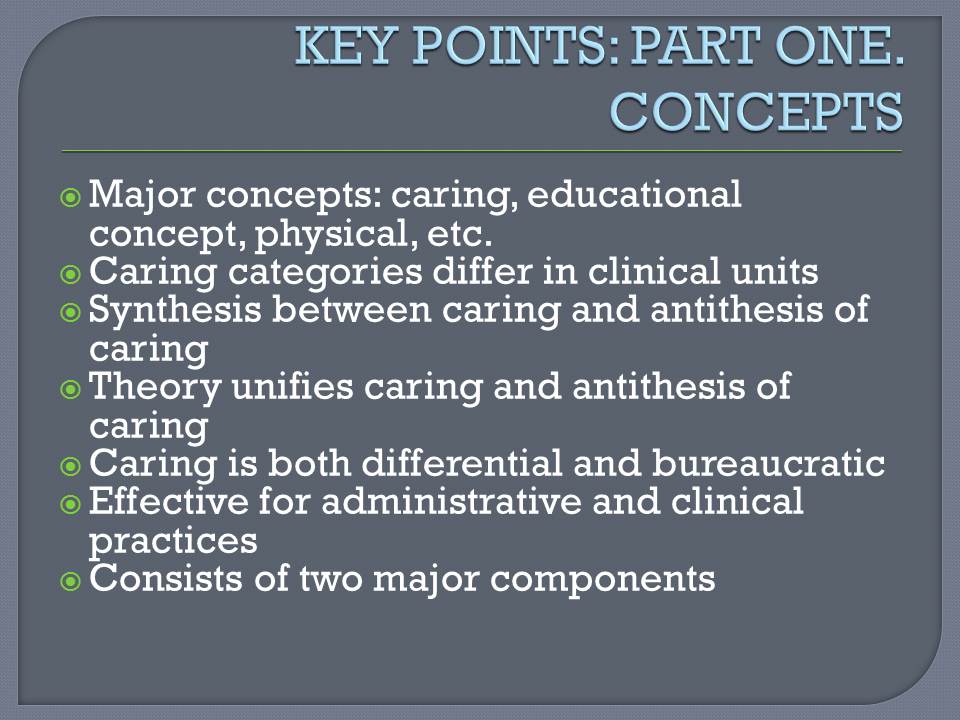 Key Points: Part One. Concepts
