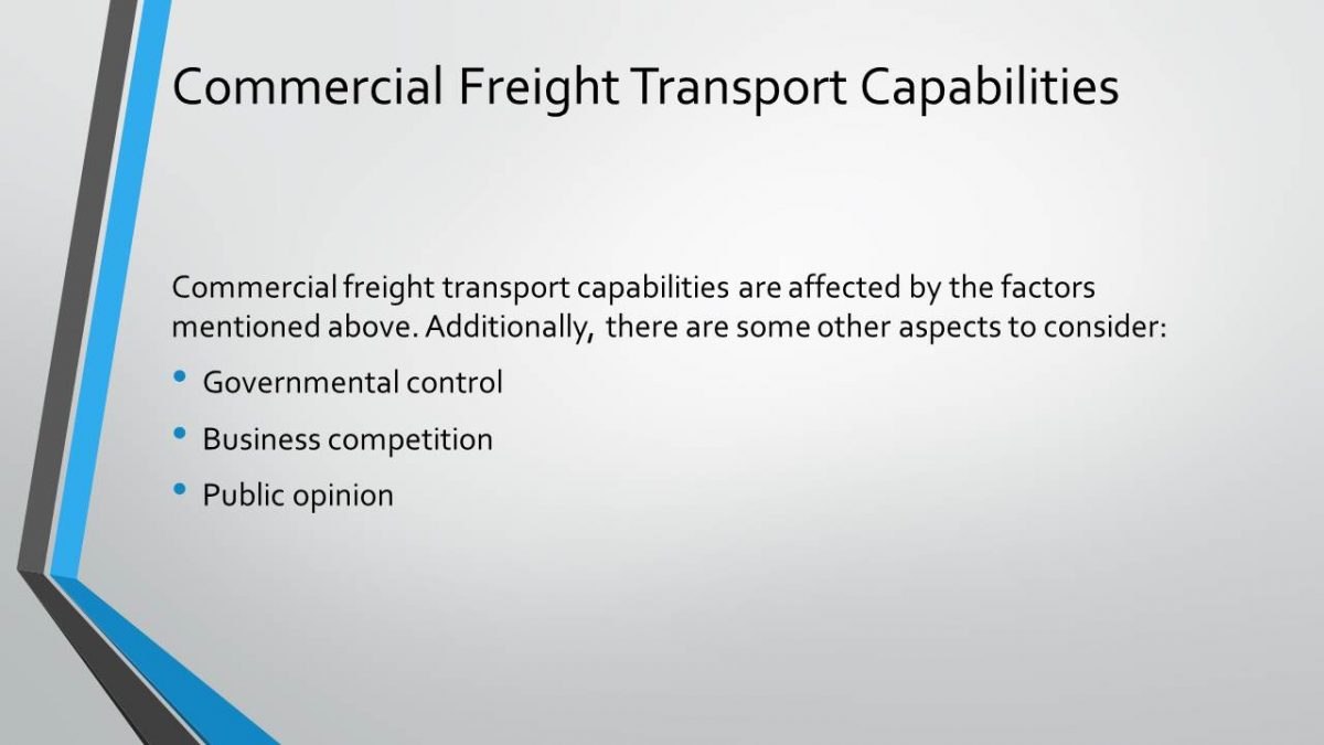 Commercial Freight Transport Capabilities
