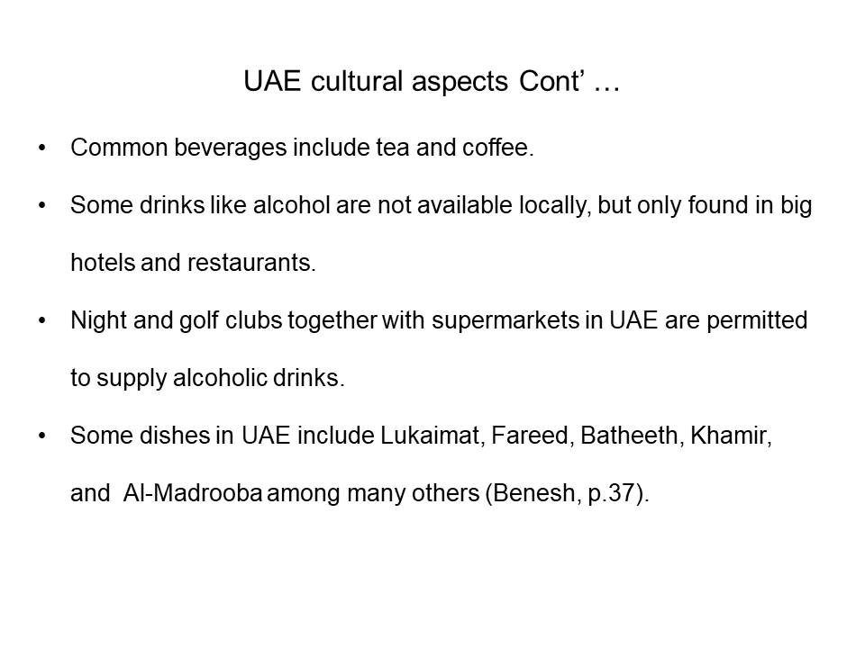 UAE cultural aspects Cont'