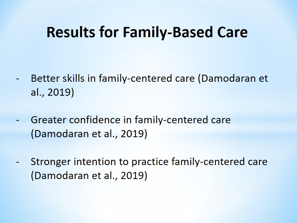 Results for Family-Based Care
