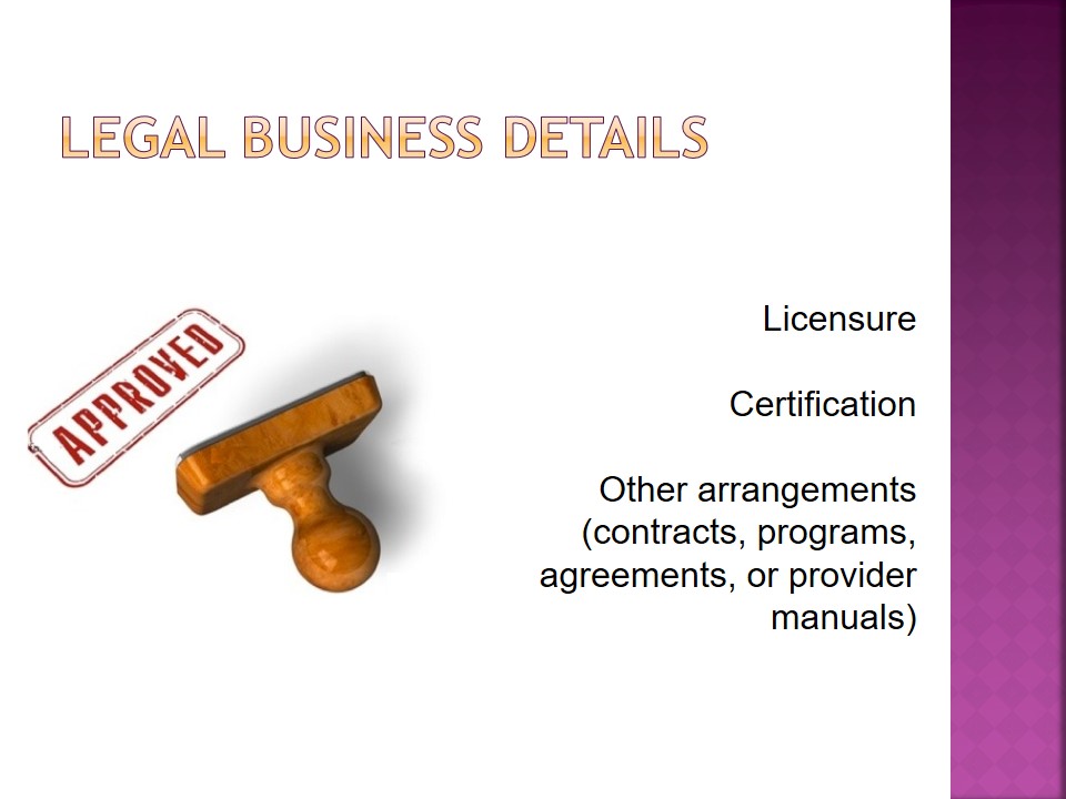 Legal Business Details