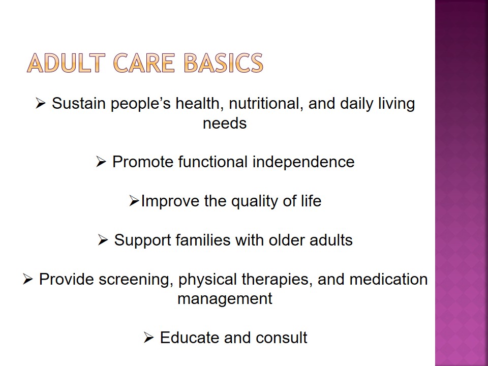 Adult Care Basics