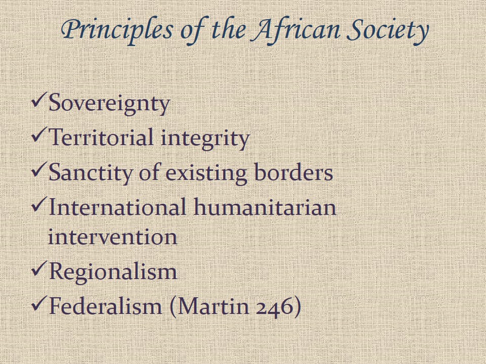 Principles of the African Society